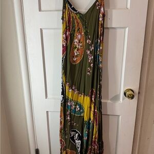 Vince Camuto Green Spaghetti Strap Sundress Maxi